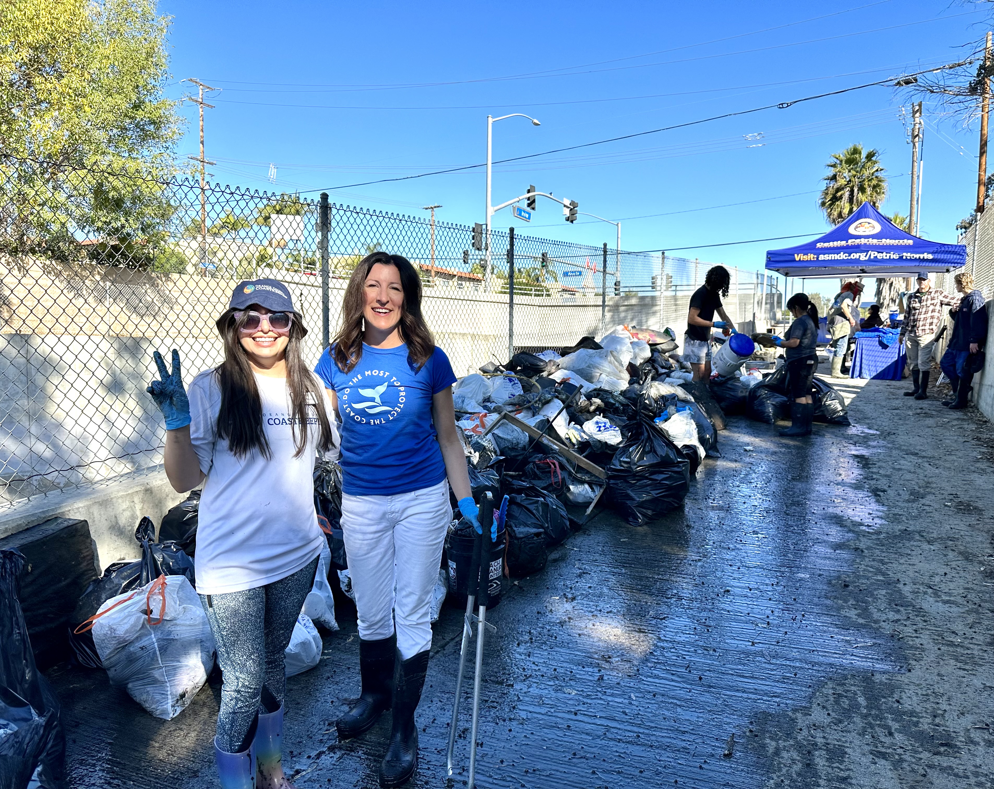 Assemblywoman Petrie-Norris and Orange County Coastkeeper at River Channel Cleanup on Dec. 16, 2023