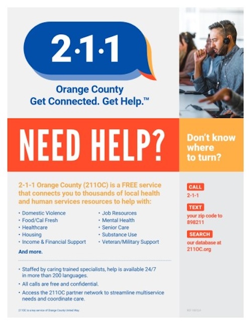 AD73 orange county 211 service