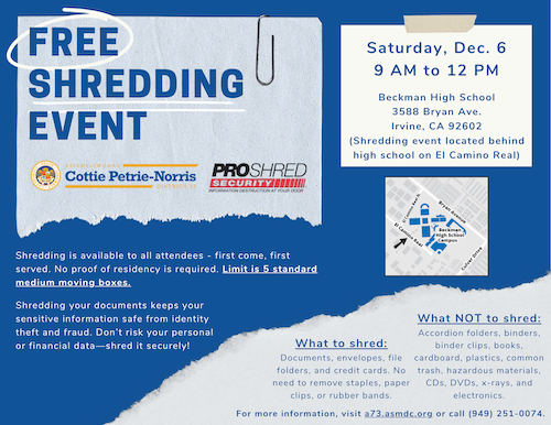 ad73 petrie norries Free Paper Shredding Event