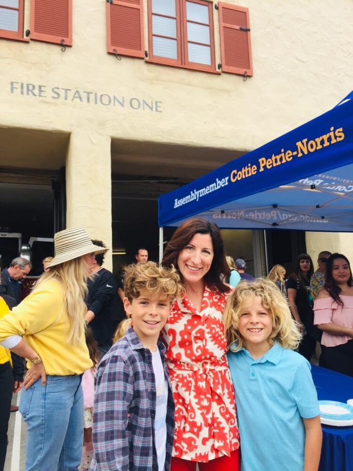 Asm. Petrie-Norris and her sons Dylan and Hayden