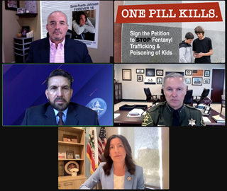 Top row: Jaime Puerta, Impacted Parent & President of VOID Middle row: Orange County Superintendent of Schools Dr. Al Mijares & Orange County Sheriff Don Barnes Bottom row: Assemblywoman Cottie Petrie-Norris (D-Irvine) 