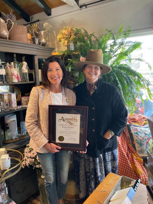 Assemblywoman Cottie Petrie-Norris with owner Sussanna Davidson.Assemblywoman Cottie Petrie-Norris with owner Sussanna Davidson.