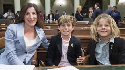 Assemblymember Cottie Petrie-Norris and Sons
